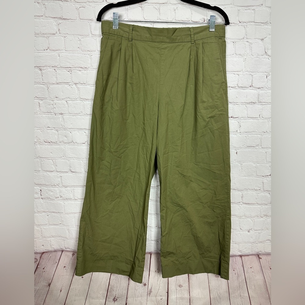 J.Crew Women's Wide Leg pleated pull on cotton‎ pants, sz 8T, EUC
